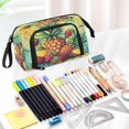 thumbnail image 5 of Nylon Fish Mouth Pencil Case with Large Capacity Zipper Pencil Pouch Pineapples and Strawberries Pencil Bag Organizers, 5 of 7
