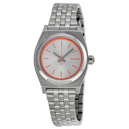 Nixon Small Time Teller White Dial Stainless Steel Ladies Watch A3991764
