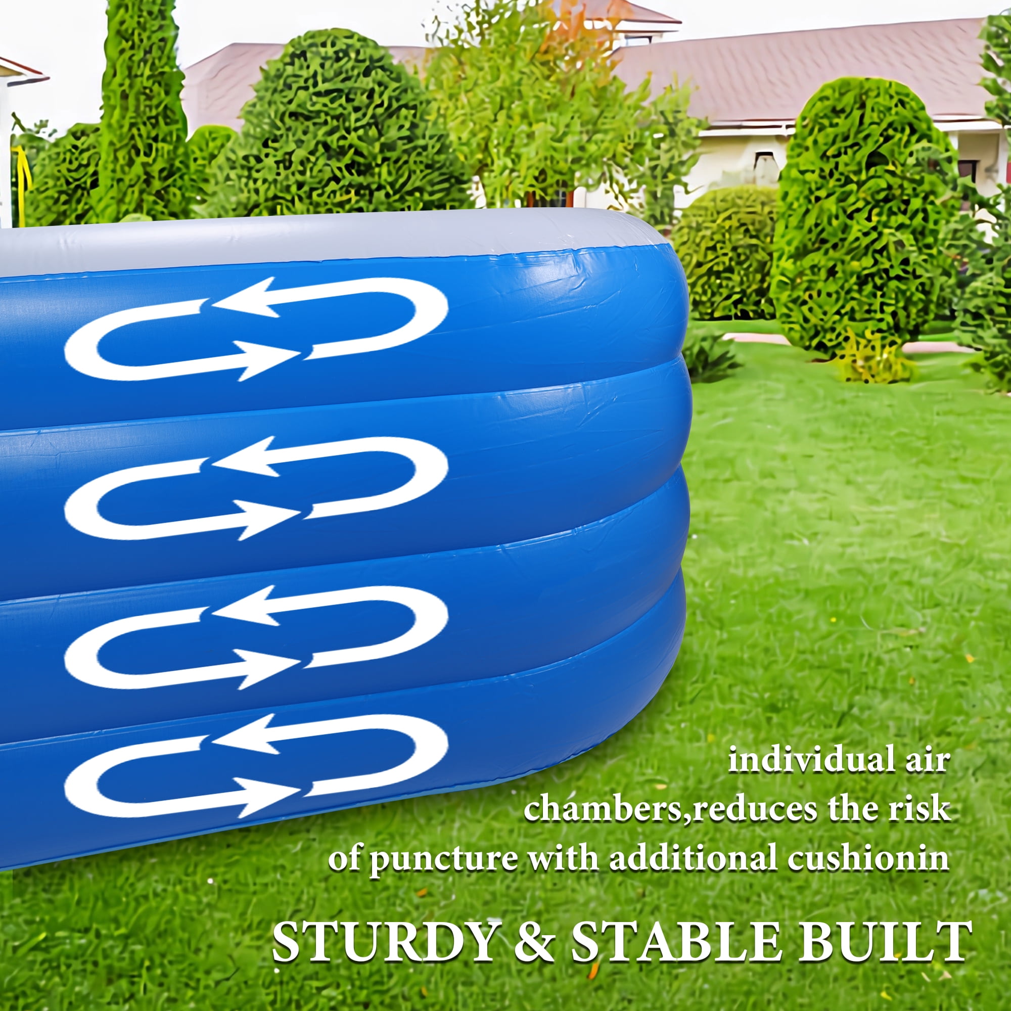 120" X 72" X 28" Above Ground Swimming Pool Inflatable Swimming Pool Blow Up Family Pool for Backyard Home Garden Lawn Indoor Outdoor