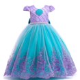 thumbnail image 1 of Disney-disfraz de la Sirenita Ariel para niñas, vestidos de princesa con dijes, disfraz para niños, fiesta de carnaval, ropa de Halloween, 1 of 4