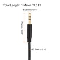 thumbnail image 2 of Uxcell AUX Cable 3.5mm Nylon Braided Audio Cable for Headphones Speakers Car Stereos Black 2 3.3 ft, 2 of 6