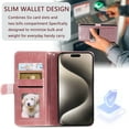 thumbnail image 5 of Classic Premium PU Leather Flip Case for Google Pixel 9 Pro XL, Wallet Case with Card Slots & Cash Pocket Kickstand Wrist Strap Full Body Protection Folio Case Cover for Google Pixel 9 Pro XL,Rosegold, 5 of 5