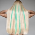 thumbnail image 3 of MasteelfCA 10 Pcs Extensions de Cheveux Synthétiques Colorées à Clipser (Vert), 3 of 8