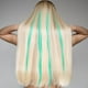 thumbnail image 3 of EeaseMX Extensiones de cabello sintético con clip, resaltado de colores, 10 Uds. (verde), 3 of 8