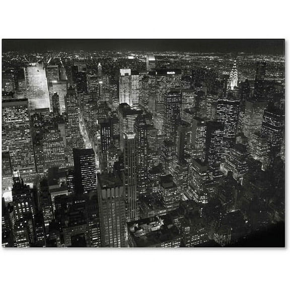Trademark Fine Art "Night Skyline" Canvas Art by Chris Bliss