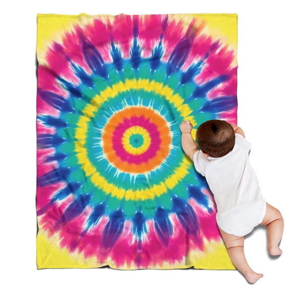 Colorful Rainbow Tie Dye Spiral Pattern Blanket,Comfortable Soft Flannel Throw Blanket,All Season,Warm Lightweight Blankets for Sofa Bed Couch Living Room Chair,30"x40"
