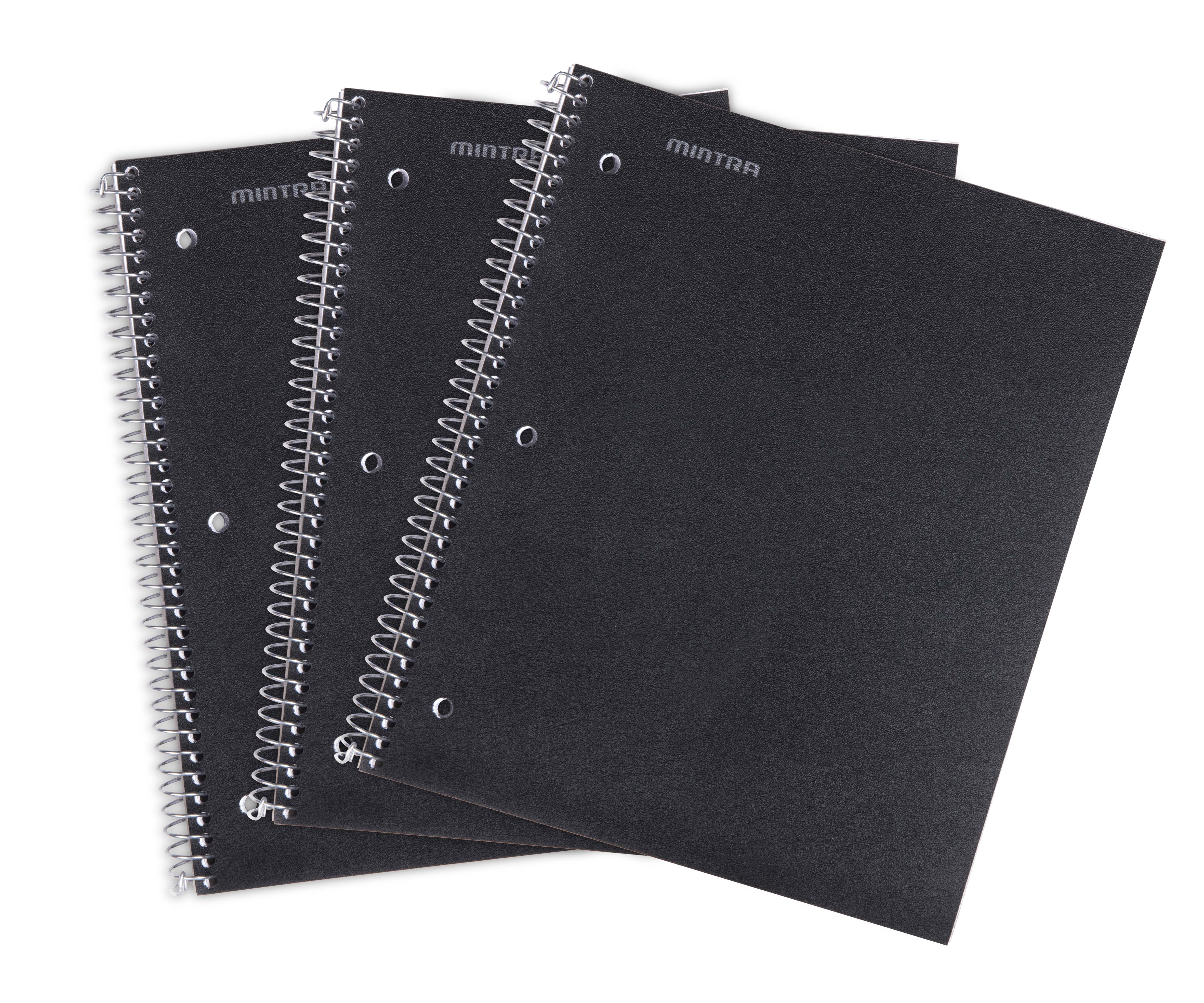 Mintra Office Durable Spiral Notebooks (6256) 1 Subject (Black, Wide