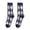 Blue, variant on Daznico Women Mid Calf Crew Socks Classic Plaid Knit Soft Stretch Breathable Cotton Blend Stockings for Daily Casual Workout Retro Street Matching Outfits