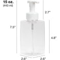 thumbnail image 2 of Foaming Soap Dispenser, Refillable Plastic Pump Bottles for Liquid Hand Soap, 15 oz. Clear Bottle with White Pump, 2-Pack, 2 of 3