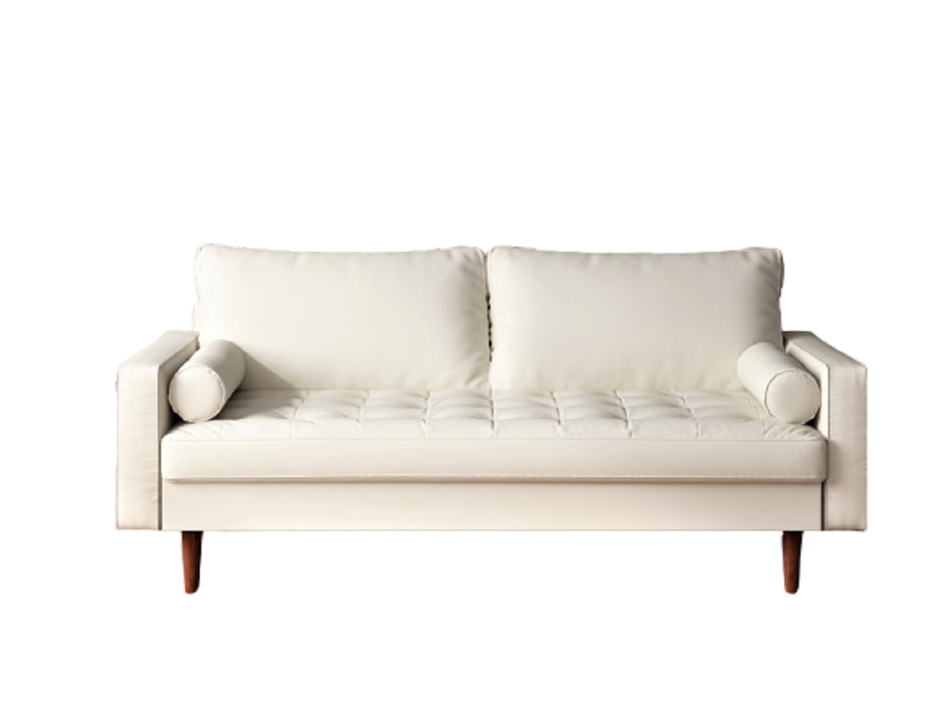 Uspridefurniture Darby 69.7'' Faux Leather Square Arm Sofa,Beige