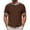 Brown, variant on YLSDY Men's Solid Waffle Knit Crew Neck Short Sleeve Tee Casual Fashion Fake Two Piece Top Blue S