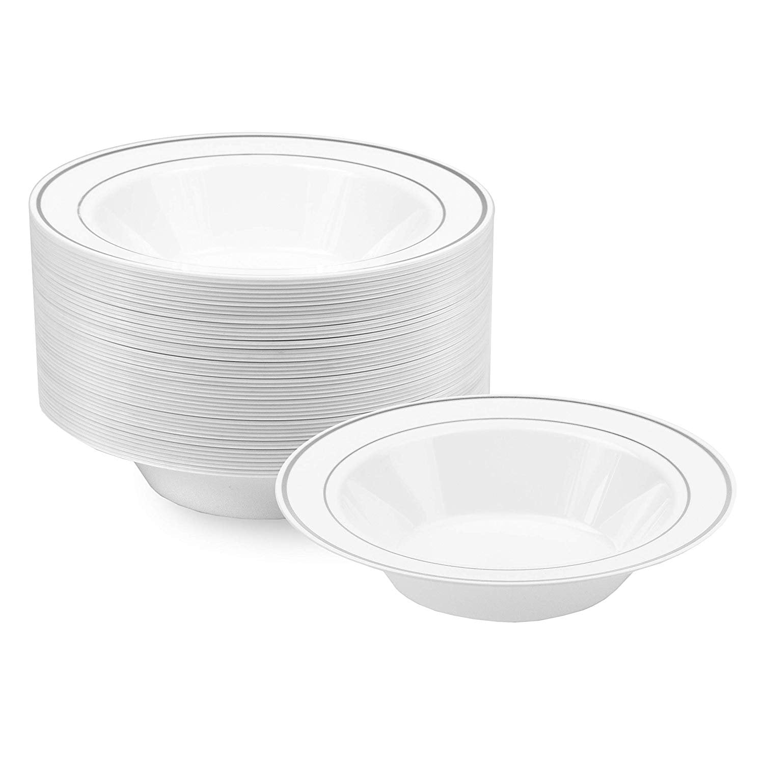 NYHI Plastic Disposable Soup Bowls (14 ounces) Single Use Recyclable