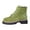 Green, variant on Green Women'S Ankle Boots Round Toe Laced Chunky Low Heel Short Tube Casual Warm Non-Slip Winter Solid Color Daily Outdoor Footwear Size 40
