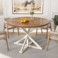 thumbnail image 5 of ChVans 47" Round Dining Table for 4 People, Rustic Farmhouse Wooden Round Table for Kitchen Living Roon Dinning Room, 5 of 7