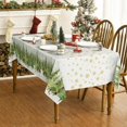 thumbnail image 3 of Christmas Tablecloth 60×120 Inch, Golden Snow Trees Washable Table Cover for Party Picnic Dinner Decor, 3 of 5
