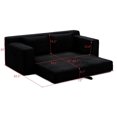 thumbnail image 6 of HAIXIAO 2 in 1 Versatile Foldable Couch Bed in Velvet - High-Density Foam Loveseat with Storage Pockets, for Apartment Office Living Room, No Assembly, Black, 6 of 10