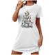 thumbnail image 4 of Camisón corto de talla grande para mujer, camisón de manga corta con estampado de pecho a la moda, camisón para mujer, 4 of 5