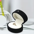 thumbnail image 1 of Caja para anillos de boda Yinane soporte para anillo de compromiso decorativa terciopelo Negro, 1 of 8