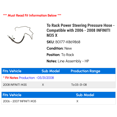 thumbnail image 2 of To Rack Power Steering Pressure Hose - Compatible with 2006 - 2008 INFINITI M35 X 2007, 2 of 2