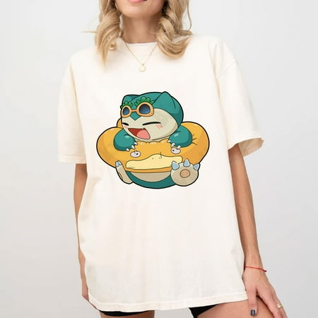 Snorlax Funny T-shirt Cute T-shirt Sleepy Snorlax Kawaii Shirt Beach Shirt Snorlax Family Shirt Japanese Anime Shirt