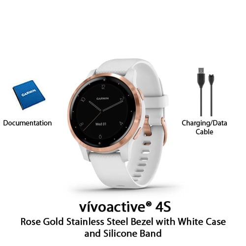 Restored Garmin vivoactive 4S White with Rose Gold Hardware