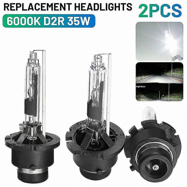 6000K White HID Xenon Headlight Bulbs, 35W D2R Conversion Kit for Vehicle Lighting Replacement