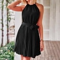 thumbnail image 4 of Sngxgn Women's Ruffle Hem Sleeveless Tank Dress Round Neck Casual Summer Mini Dresses(Black,L), 4 of 9
