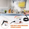 thumbnail image 5 of Yajisi Portable High Temperature Steam Cleaner 1500W Pressurized 3.5Bar Handheld Steamer Machine with 6 Speeds & 3 Brush Heads for Home Floor Window Auto Car Cleaning, White/Orange, 5 of 9
