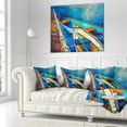 thumbnail image 3 of Designart Boats and Pier in Blue Shade - Seascape Throw Pillow - 16x16, 3 of 5