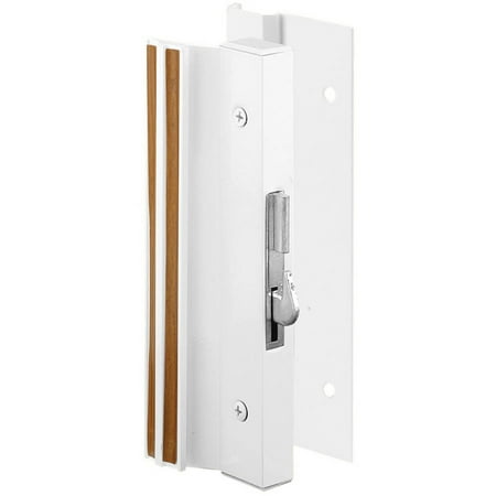 Slide-Co 143494 Sliding Glass Door Handle Lock, Hook Style, Surface Mount, White,