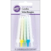 Wilton 3" Glow in the Dark Candles & Cake Decorations, Assorted Colors 10 ct. 2811-165