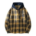 thumbnail image 2 of FDGIU Men's 2025 Flannel Lined Plaid Jacket - Button Down Hooded Flannel, Winter Workwear with Fleece Lining, Outdoor Shirt Coat, 2 of 4