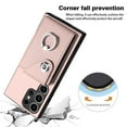 thumbnail image 5 of TECH CIRCLE For Galaxy S21 FE Wallet Case with Card Holder,360°Rotation Finger Ring Holder Kickstand Protective RFID Blocking PU Leather Flip Cover for Samsung Galaxy S21 FE 2022,Pink, 5 of 7