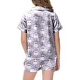 thumbnail image 5 of KPOPLK Little Girls Pajamas Set Halloween Sleepwear Short Sleeve Button Down Silk Shirt and Shorts Sleepwear 2 Piece Kids Pjs 2-13Years,Size 4-5 Years, 5 of 5