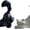 Both, variant on Black Ghostly Kitten Sculpture, Cat Figurine Halloween Decoration, Spooky-Cute Pet Statue for Indoor & Outdoor Home Holiday Display