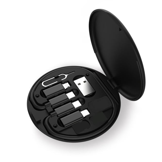 Caja de almacenamiento de conversión de Cable adaptador portátil, convertidor de línea de carga multitipo, herramienta de transferencia de datos para viajes de negocios