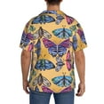 thumbnail image 3 of Rateoe Butterfly 3 Pattern Men's Short Sleeve Classic Shirt, Casual Short-Sleeved Shirt, Lightweight Summer Shirt, Cuban Collar Shirt,Button-Front Shirt-X-Large, 3 of 5