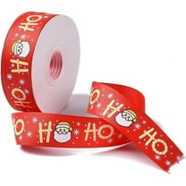 25 Yards 1 Inch Santa Claus Ribbon Christmas Print Ribbon Red Winter Holiday Printed Grosgrain Ribbon Wired with Spool for Wrapping Gift Making Craft Christmas Tree Party Wreath Decor Supply Red