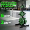 thumbnail image 3 of Soporte para pesas ZHOOGE Olympic con 6 clavijas y 2 mancuernas, 3 of 7
