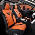 thumbnail image 3 of FLORICH Car Seat Covers Full Set, Comfortable Faux Leather Seat Protectors, Automotive Seat Covers Universal Fit for Most Cars SUV Trucks, Black & Orange, 3 of 9