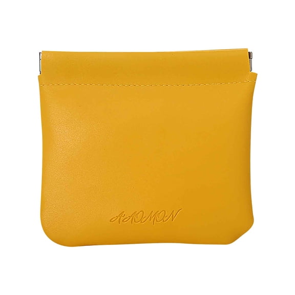 Byujiro Auto-Close PU Leather Mini Pouch Portable Lipstick & Earbuds Storage Bag Compact Spring-Open Cosmetic Organizer for Daily Essentials