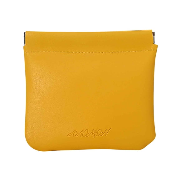 Bolsa de maquillaje automática de cierre automático con metralla de cuero - Mini almacenamiento portátil para pintalabios, auriculares inalámbricos y cambio - Compacto y lujoso