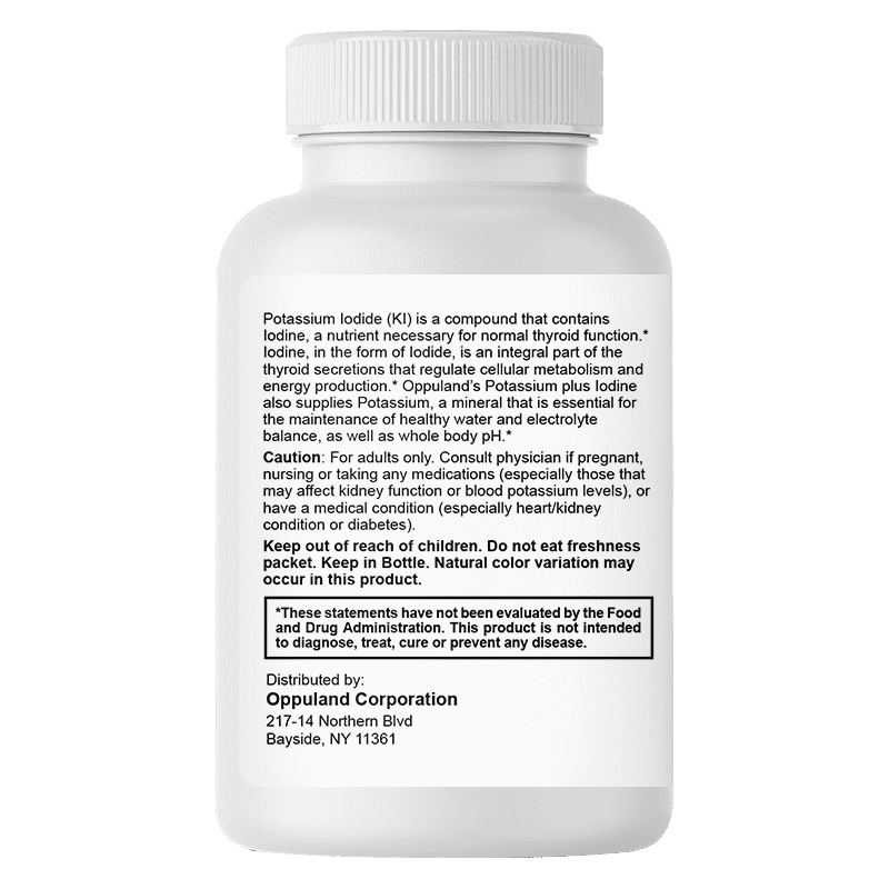 Oppuland | Syrilin Potassium Plus Iodine Vegetarian 180ct Thyroid Function Supports Electrolyte Balance and Healthy Cellular Metabolism