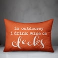 thumbnail image 2 of Creative Products Drink Wine on Decks Orange 14x20 Indoor / Outdoor Pillow, 2 of 2
