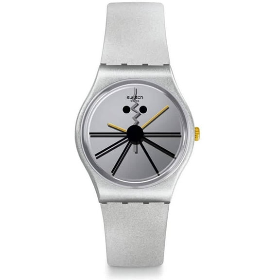 Swatch CNY New Year Cheese Squeak Squeak Quartz Silver Dial Ladies Watch GZ327