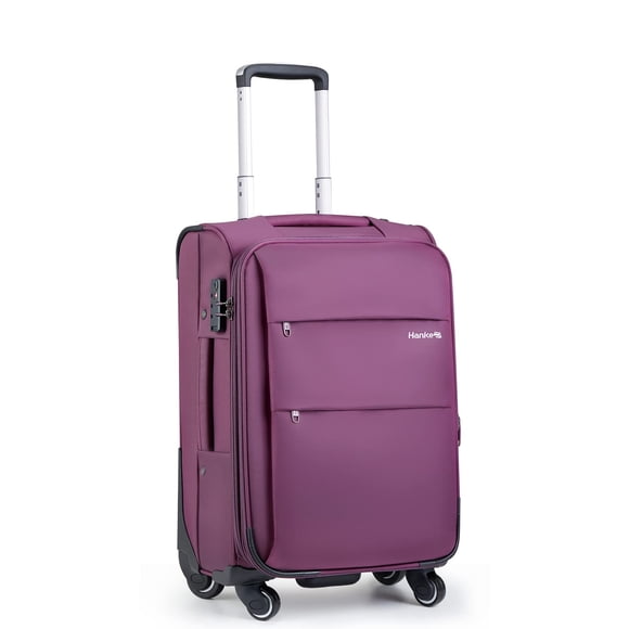 Equipaje de mano expandible Luggage Hanke de 20 pulgadas con ruedas, color morado