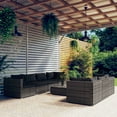 thumbnail image 1 of vidaXL 8 Piece Garden Lounge Set with Cushions Poly Rattan Grey, 1 of 5