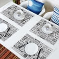 thumbnail image 6 of 4/6pcs Set Table Mats Vintage Text Coffee Printed Cotton Linen Table Napkin Kitchen Accessories Home Party rative Placemats, 6 of 7