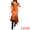 Pumpkin Orange, variant on Women's Stylish Asymmetrical Butterfly Sleeve Slip Dress M Black