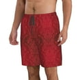 thumbnail image 2 of Adobk Vintage Burgundy Print Men's Swim Trunks Hawaiian Bathing Suit Swimsuits Beach Shorts with Pockets-3X-Large, 2 of 6